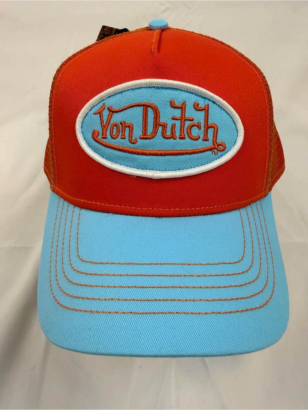 Von Dutch Trucker Hat NWT Sunset Haze & Light Blue Y2K